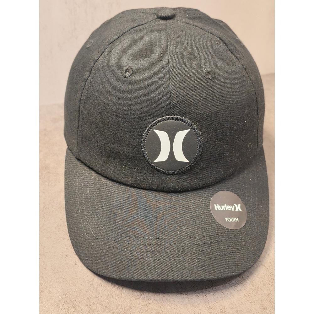 Hurley Youth Black Baseball Cap Adjustable Logo Hat